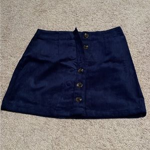 Blue Cordoroy Skirt